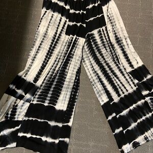 Stylish Black and White Wide Leg Pants